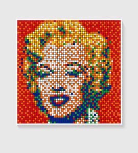 INVADER Rubik Shot Red Marilyn Ed774 インベーダー マリリン・モンロー ジークレー サイン入り HENI アンディ・ウォーホル Andy Warhol