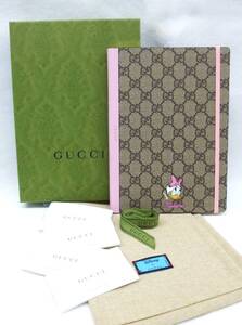 新品 未使用☆GUCCI グッチ ディズニーコラボ デイジー GG柄 ノートブック 手帳 文房具 ベージュ系 （保存袋・栞・箱・リボン付き）