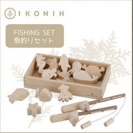 【新品】ひのき おもちゃ IKONIH 魚釣り セット 玩具 檜 安全 誕生日 子供 ギフト 贈り物 記念日 幼児 プレゼント 孫 出産祝 知育　　