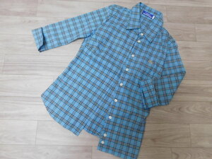 A14 バーバリー ブルーレーベル BURBERRY BLUE LABEL 超美品 チェック柄・ロゴ シャツ サイズ38 即決