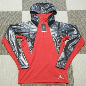 ナイキ　NIKE　AIR JORDAN STAY WARM FITTED SHIELD　トレーニング用高機能スウェットパーカー　赤系　サイズ M　吸汗速乾/ストレッチ機能