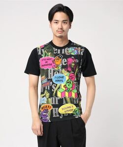 【HYSTERIC GLAMOUR ヒステリックグラマー】総柄TシャツM 日本製 「HYS PARTY TIME Tシャツ」 ガールプリント入り 高級 人気アイテム