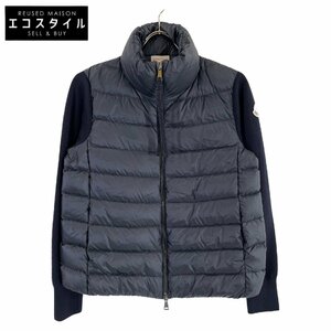 美品/国内正規/21年製 MONCLER モンクレール CARDIGAN TRICOT ニット切替 ダウン ジャケット S ネイビー レディース