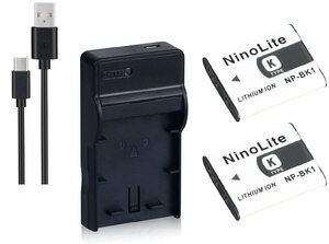 USB充電器 と バッテリー2個セット DC16 と Sony NP-BK1 互換