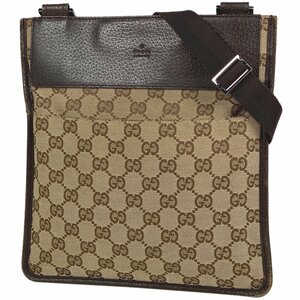 グッチ GUCCI GG柄 ショルダーバッグ ポシェット ショルダーバッグ GGキャンバス ブラウン 27639 レディース 【中古】