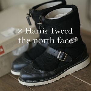 THE NORTH FACE × Harris tweed レザー ウィングチップ ヌプシ ブーティー ダウンブーツ ハリスツイード ザ・ノース・フェイス US8 26cm