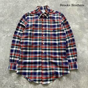 【Brooks Brothers】ブルックスブラザーズ スピーマコットンシャツ 長袖シャツ ボタンダウンシャツ チェック柄 ワンポイント刺繍