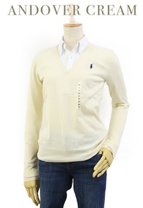 新品 アウトレット 19065 レディース Lサイズ ピーマコットン Vネック セーター polo ralph lauren ポロ ラルフ ローレン