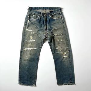 60s 初期BIGE オリジナル LEVI’S 502 ビンテージ W31~W32 Vステッチ 6刻印 1960年代 Big E ビッグE セルビッチ 耳 ジーンズ デニムパンツ