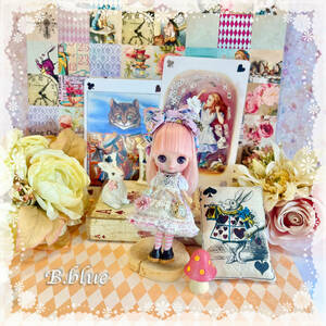 **B.blue**プチブライス アウトフィット outfit *ピンクなアリス*お洋服9点セット★手作り★