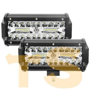 送料無料☆ 240W 投光器 前照灯 LED ワークライト 作業灯 トラック 除雪機 船舶 SM120W ジムニー ランクル ホワイト 2個 6500K 12V/24V