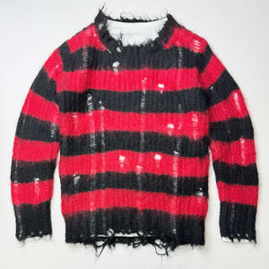 モヘア グランジ ニット セーター ボーダー JUNYA WATANABE MAN コムデギャルソン ジュンヤマン 14AW 2014AW Mohair Knit Sweater パンク