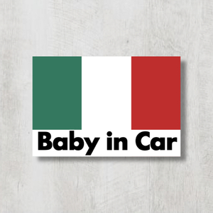 イタリア国旗【Baby in Car/ベビーインカー】マグネットステッカー