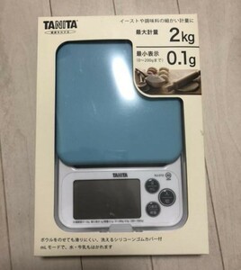 タニタ キッチン クッキングスケール はかり 0.1g単位 新品 シリコンカバー付き BL デジタル KJ-212 ブルー 料理 2kg 未使用品