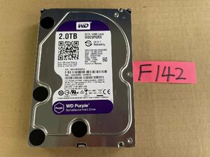 送料無料「注意」ジャンク品 WD20PURX-64P6ZY0 HDD Purple 2TB 3.5インチ SATA HDD2TB使用時間29145H★F142