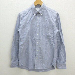 Z■ユナイテッドアローズ/UNITED ARROWS GLRボタンダウン長袖オックスフォードシャツ■水色系【メンズM】MENS/51【中古】■