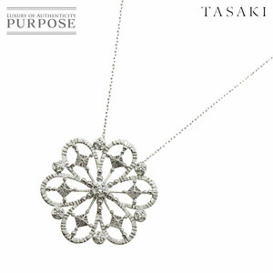 タサキ TASAKI ダイヤ 0.13ct ネックレス 50cm K18 WG ホワイトゴールド 750 田崎真珠 Necklace 90216732