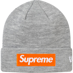 即決 supreme 2017 aw new era box logo beanie grey