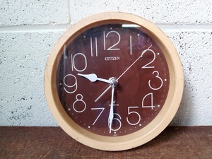 □壁掛け時計 / CITIZEN シチズン 置き時計 置き物 飾り 装飾 茶色 ブラウン