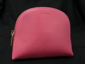 ■新品同様■ FURLA フルラ レザー ポーチ マルチケース 小物入れ レディース ピンク系 DE9333