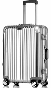 品質保証★軽量アルミニウムキャリーバッグ　スーツケース　キャリーケース　24インチ　シルバー