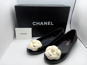 CHANEL カメリア パンプス サイズ36C DG29019 ブラック×オフホワイト(カメリア) ヒール高さ約1.5cm 店舗受取可