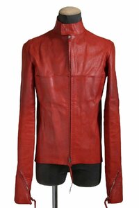 美品 m.a+ / 18SS LEATHER BIKER JACKET / GUIDI PIG REVERSE / size 48 RED エムエークロス