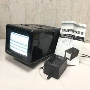 ＊【通電OK】昭和レトロ OMDICS CMT-306J 6インチ ポータブル カラーテレビ 当時物 AM/FMラジオ内蔵 オムディスク 取扱説明書付