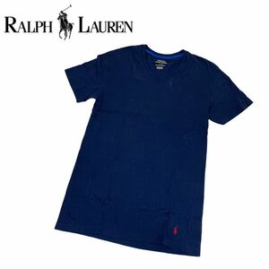 b64 Polo by Ralph Lauren ポロバイラルフローレン ビッグロゴ 半袖 シャツ 半袖シャツ トップス ネイビー プルオーバー Ｖネック サイズM