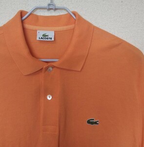 【サイズ6】ラコステ LACOSTE ポロシャツ オレンジ L1212 日本製 正規品 LL XL 半袖シャツ ゴルフウェア フレラコ