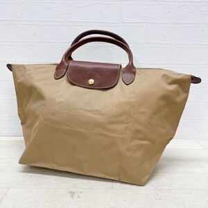 和502★ LONGCHAMP LE PLIAGE ロンシャン ルプリアージュ TYPE M ハンドバッグ カジュアル ベージュ レディース