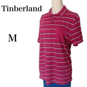 TIMBERLAND ポロシャツ パープル系 ボーダー ゴルフ M