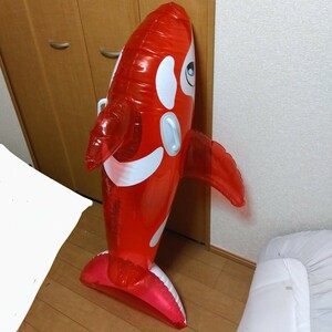 シャチ フロート 赤 2003年 130cm×83cm イガラシ 空ビ 空気ビニール 浮き輪 ビーチボール