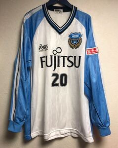 正規品 2001 川崎フロンターレ トレーニング用長袖ユニフォーム No.20 長橋康弘 選手支給実使用品 別注 asics Jリーグ