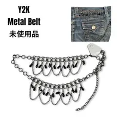 未使用★Y2K メタルベルト 装飾チェーン フェアリーグランジ 平成ギャル 黒系