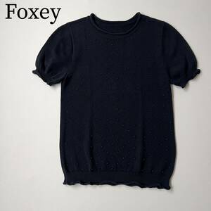 美品　FOXEY BOUTIQUE フォクシーブティック ニット　セーター 半袖　プティポイス トップス　Tシャツ　カットソー レディース