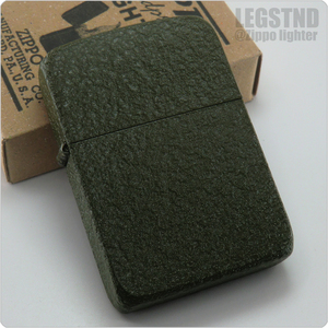 WWII OD Crackle 1941 Replica Zippo (1941RODC - New Color) 1941レプリカ 新色ODクラックル 軍用錯視保護色 廃盤全面塗装