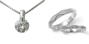 婚約 ネックレス 結婚指輪 3セット ダイヤモンド プラチナ 0.6カラット 鑑定書付 0.63ct Dカラー SI1クラス 3EXカット GIA