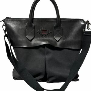 参考定価57,200円 LEON FLAM レオンフラム SAC21 Full・Black ビジネスバッグ ショルダーバッグ ハンドバッグ パイロットバッグ メンズ