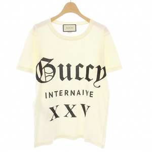 グッチ GUCCI GUCCY INTERNAIVE Tシャツ カットソー 半袖 ロゴ XXS アイボリー 492327 /KH メンズ