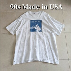 90s USA製 ANNAPOLIS Tシャツ シングルステッチ XXXL　船