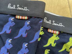 即決！ポールスミス！PAUL SMITH SHORT BOXER ショートボクサー LL 恐竜柄 イエロー＆ネイビー