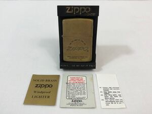 1/20a2 ライター ZIPPO ジッポ ジッポー SOLID BRASS ソリッドブラス 1932- 1987 85年製 ケース付き 喫煙具 コレクション ヴィンテージ