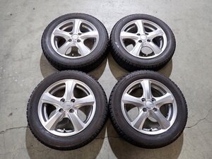 YS14983【送料無料155/65R14】サクラ タント N-BOX スペーシア等 中古スタッドレスセット ●14×4.5J 100/4H ET45●1円スタート