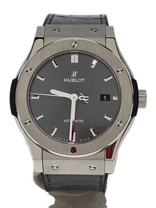 HUBLOT◆自動巻腕時計/クラッシュフュージョン/レザー/GRY/20240712日差-11//