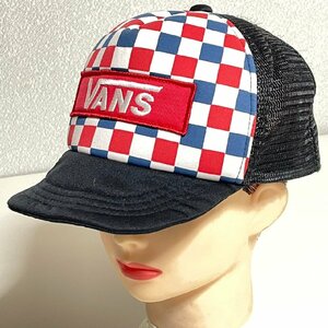 (^w^)b VANS バンズ トリコロール カラー 短 つば ハーフ メッシュ キャップ CAP 帽子 ヘッド ウェア 日除け 紫外線 フリー C1274FE