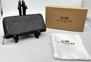 y4330TT 【現状品】 コーチ COACH 長財布 シグネチャー アコーディオン ウォレット F58113 ブラック