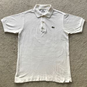 日本製 LACOSTE ラコステ L1212 鹿の子 ポロシャツ ホワイト サイズ 3 (M) 半袖 POLO 白 フレンチ フララコ MADE IN JAPAN 国内正規品