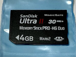 SanDisk UltraⅡ サンディスク MEMORY STICK PRO-HG DUO メモリースティックデュオ 4GB 1枚 フォーマット済み 動作確認済みジャンク品