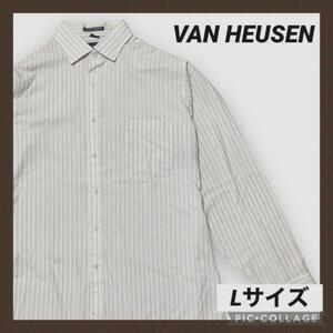 VAN HEUSEN バンヒューゼン マルチカラー ストライプシャツ メンズ L 長袖シャツ ボタン 送料無料 カッターシャツ ワイシャツ 春物 シャツ
